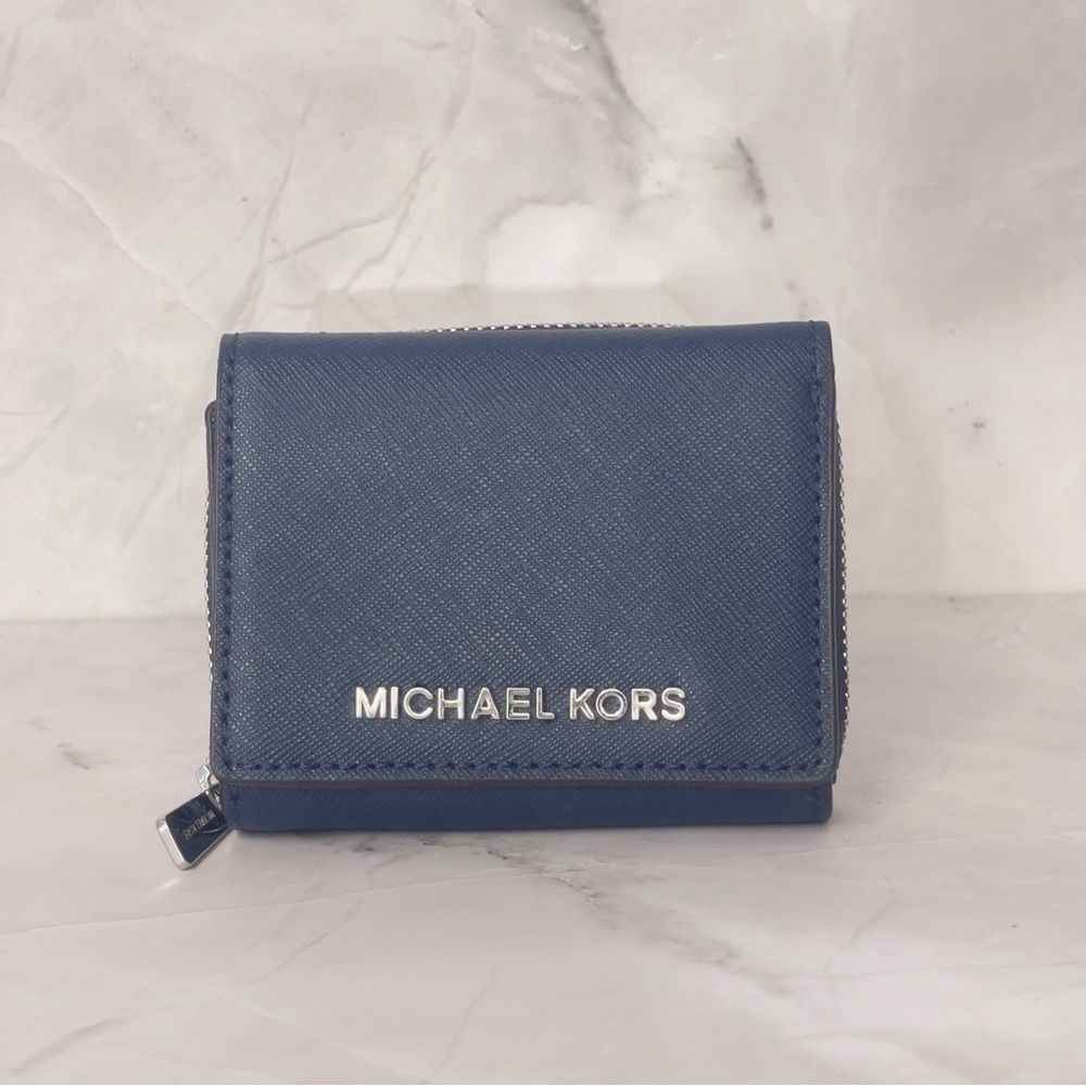Michael Kors Trifold  Wallet Navy